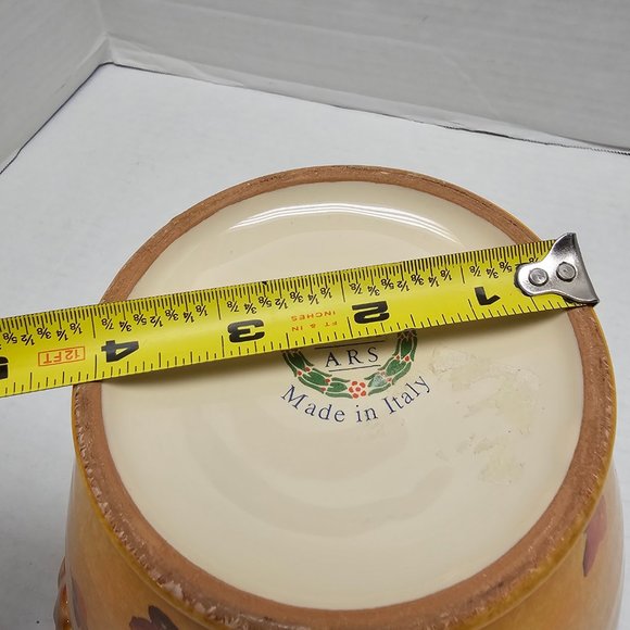 Italica ARS Hand Painted Pottery Ceramic warm orange Fruit Peach Vase Italy - Picture 12 of 16